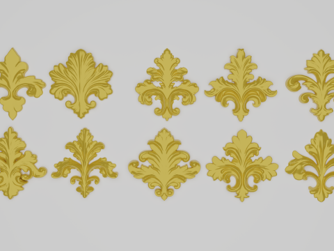 Collection de motifs d&eacute;coratifs en relief Mod&egrave;les imprimables en 3D 10 mod&egrave;les Modèles 3D en vedette