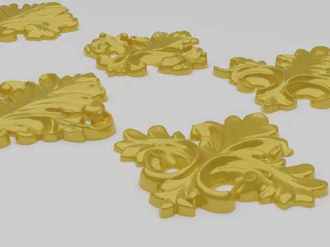 Коллекция декоративных рельефных мотивов, модели для 3D-печати, 10 дизайнов 3D Принт Модель