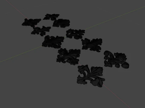 Коллекция декоративных рельефных мотивов, модели для 3D-печати, 10 дизайнов 3D Принт Модель