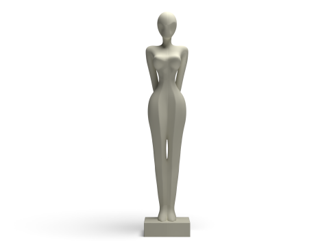 Patung Wanita Abstrak Feminin Seni Tubuh Wanita Elegan Gambar Cetak 3D Model Cetak 3D