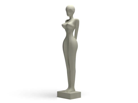 Feminine Abstract Female Sculpture Elegant Female Body Art 3D Printable Figure 3D Print Model