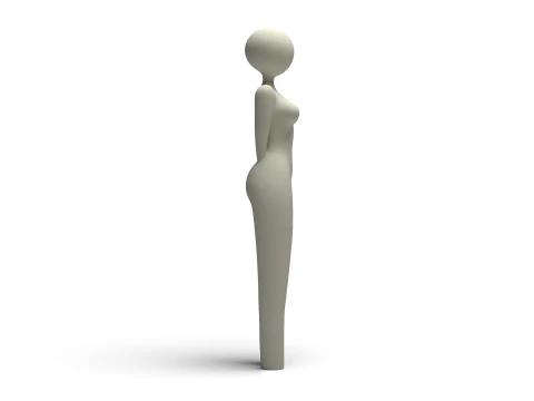 Abstract Female Sculpture Conceptual Minimal Form 3D Printable Art Figure 3D Print Model