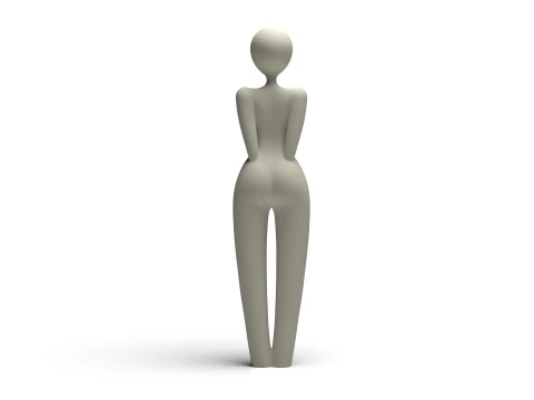 Abstract Female Sculpture Conceptual Minimal Form 3D Printable Art Figure 3D Print Model