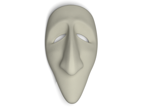 Patung Topeng Abstrak Benda Seni Cetak 3D Dekoratif Modern Model Cetak 3D