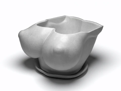 Этот горшок для женского торса представляет собой крупномасштабную 3D-печать. 3D Принт Модель