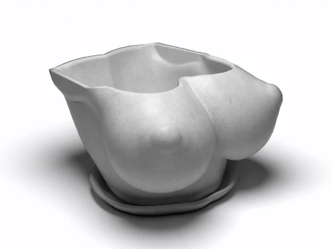 Этот горшок для женского торса представляет собой крупномасштабную 3D-печать. 3D Принт Модель