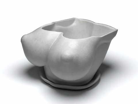 Этот горшок для женского торса представляет собой крупномасштабную 3D-печать. 3D Принт Модель