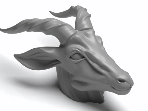 鹿の頭の図 3D 印刷可能モデル 3Dプリントモデル