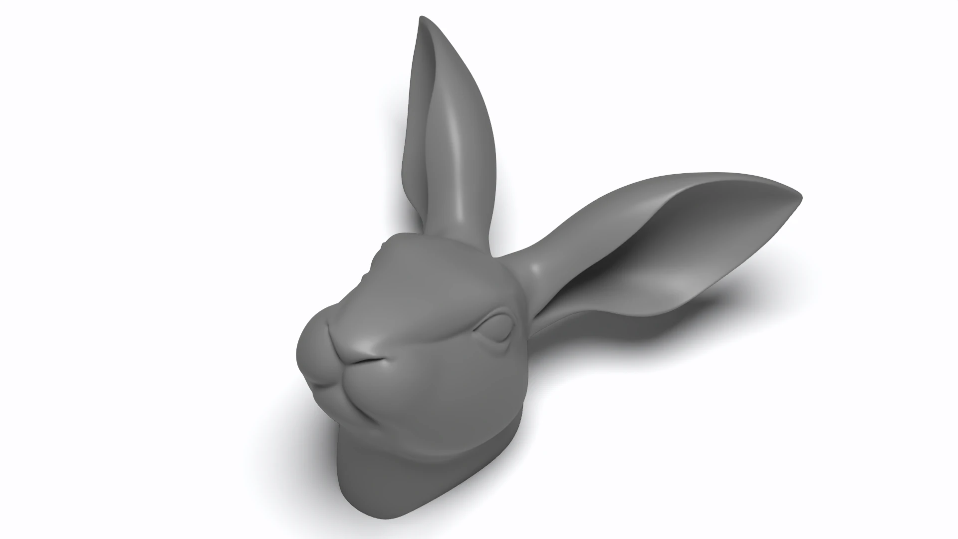 Rabbit Head Figure 3D Printable Model 3D Print Model .c4d .max .obj .3ds .fbx .stl .blend 