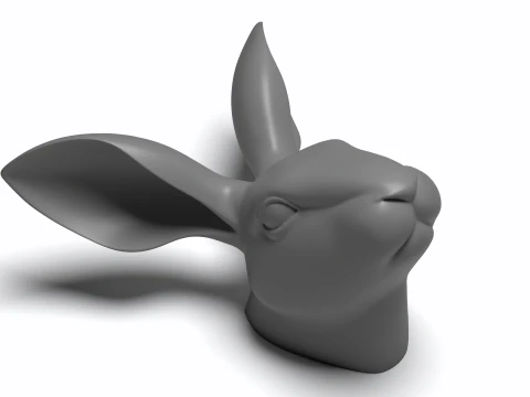 Rabbit Head Figure 3D Printable Model 3D Print Model