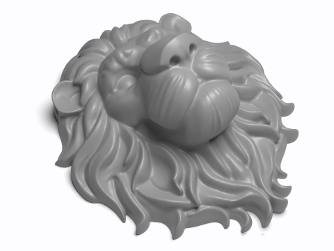 Lion Head Figure 3D Printable Model 3D Print Model