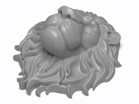 Lion Head Figure 3D Printable Model 3D Print Model