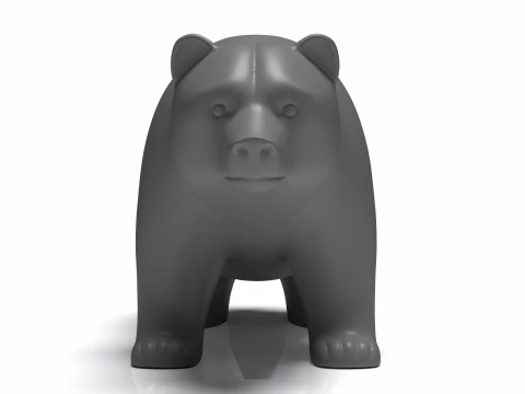 Bear Head Figure 3D Printable Model 3D Print Model