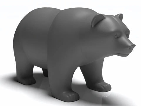Bear Head Figure 3D Printable Model 3D Print Model