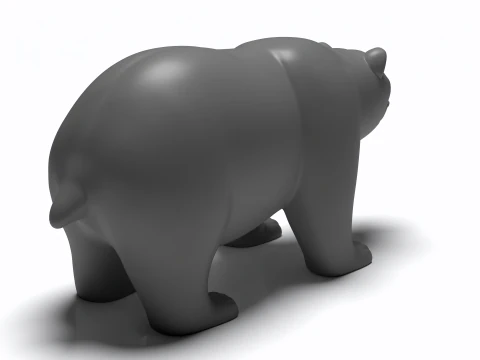 Bear Head Figure 3D Printable Model 3D Print Model