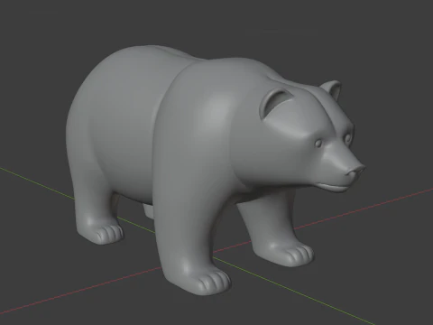 Bear Head Figure 3D Printable Model 3D Print Model