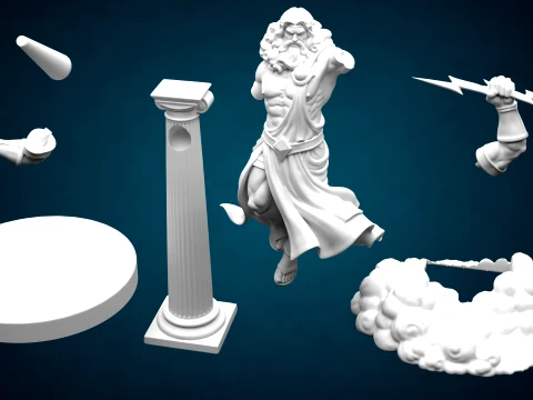 ゼウス オリンポス フィギュア - 3D 印刷可能モデル 3Dプリントモデル