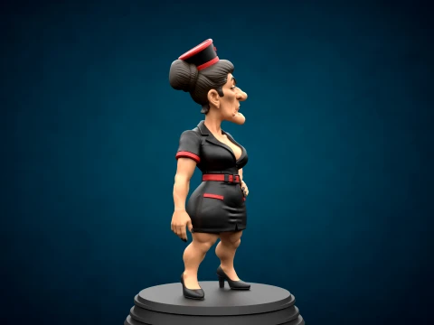 Mature Evil Nurse Figure 3D Printable Model 3D Print Model