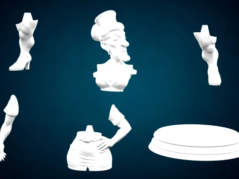 Mature Evil Nurse Figure 3D Printable Model 3D Print Model