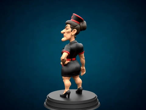 Mature Evil Nurse Figure 3D Printable Model 3D Print Model