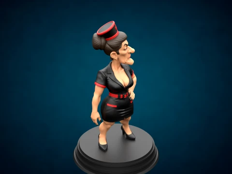 Mature Evil Nurse Figure 3D Printable Model 3D Print Model