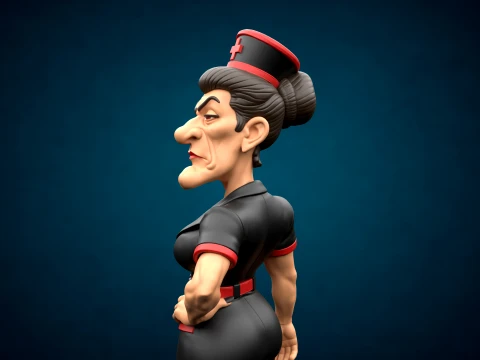Mature Evil Nurse Figure 3D Printable Model 3D Print Model