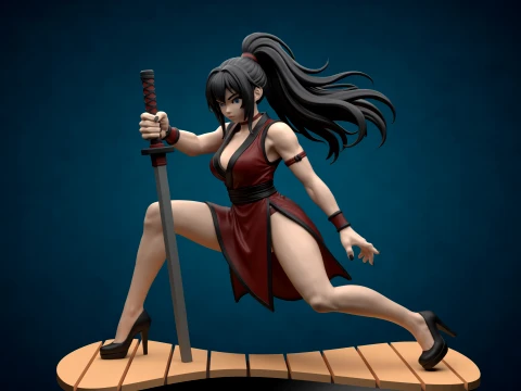 Figura del guerriero anime - Modello stampabile in 3D Modello di stampa 3D