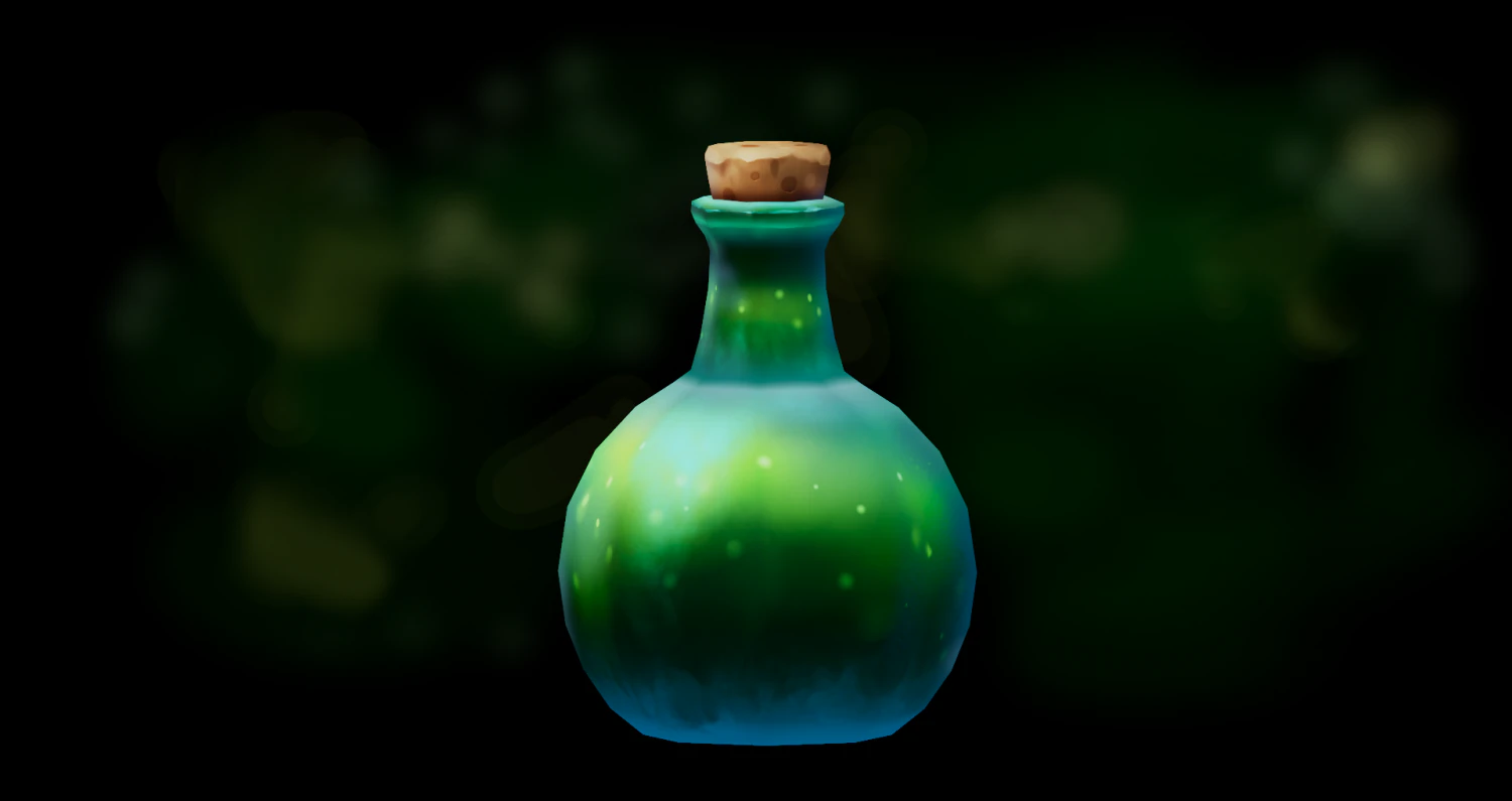 Handpainted Bottle of Elixir Low-poly 3D Model .c4d .max .obj .3ds .fbx .stl .blend 