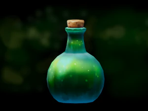 Botella de Elixir Low-poly pintada a mano Modelo 3D