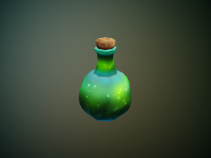 Handpainted Bottle of Elixir Low-poly 3D मॉडल