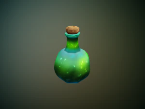 Handpainted Bottle of Elixir Low-poly 3D Model