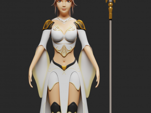 Fantasy female character with a spear Modèle 3D