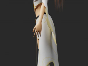 Fantasy female character with a spear 3D Model