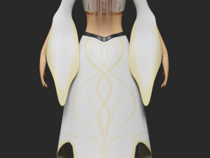 Fantasy female character with a spear 3D Model
