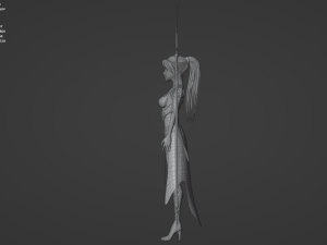 Fantasy female character with a spear Modèle 3D