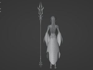 Fantasy female character with a spear Modèle 3D