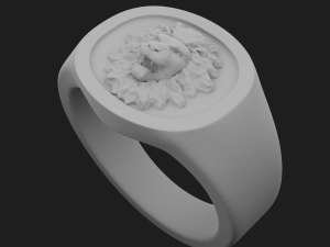 Ring with a lion Modèles 3D en vedette