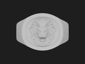 Ring with a lion 3Dプリントモデル