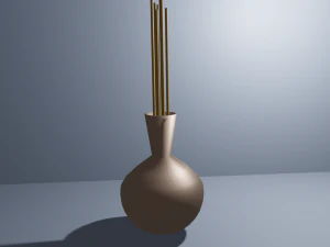Vase with sticks 3D Model