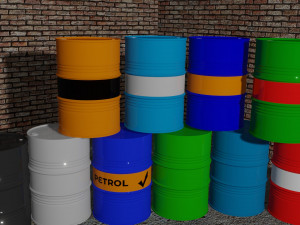Set of 10 barrels Modello 3D