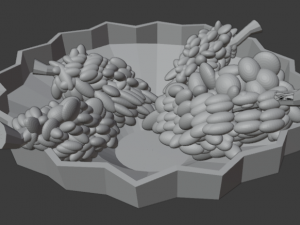 Plate with grapes Model 3D