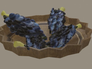 Plate with grapes Model 3D