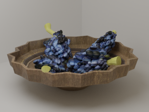 Plate with grapes 3D Модель