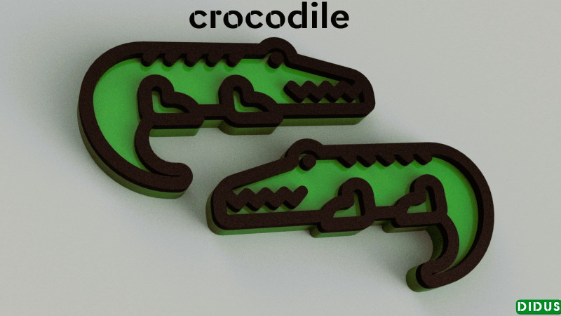 3D Crocodile Model 3D print model Model do druku 3D .c4d .max .obj .3ds .fbx .stl .blend 