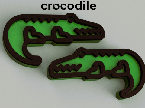 3D Crocodile Model 3D print model 3D प्रिंट मॉडल