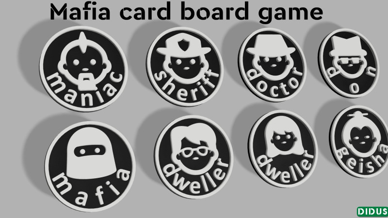 3D Mafia card board game model 3D print model 3D Print Model .c4d .max .obj .3ds .fbx .stl .blend 