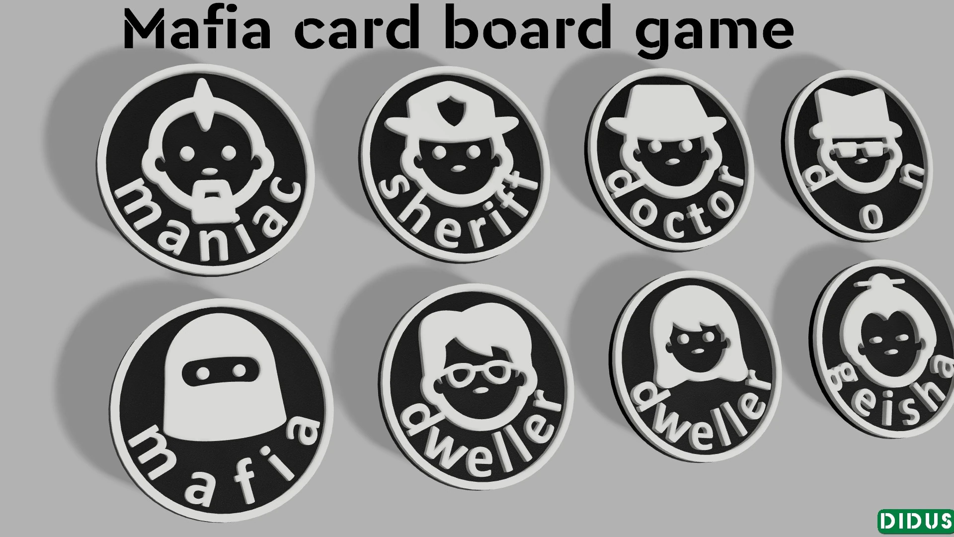 3D Mafia card board game model 3D print model 3D Print Model .c4d .max .obj .3ds .fbx .stl .blend 