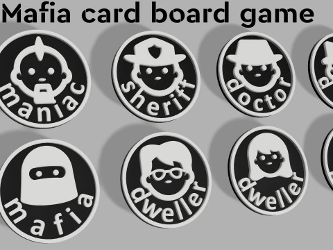 3D Mafia card board game model 3D print model 3D Print Model