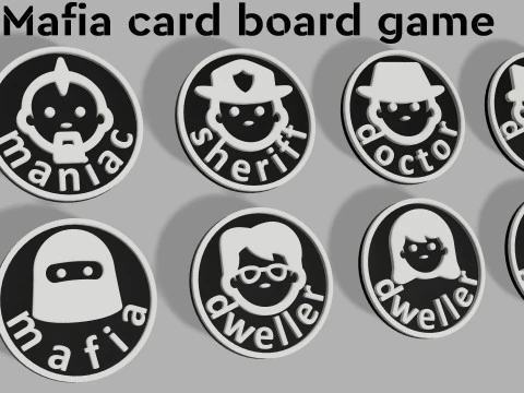 Modello di gioco da tavolo di carte 3D Mafia Modello di stampa 3D Modello di stampa 3D