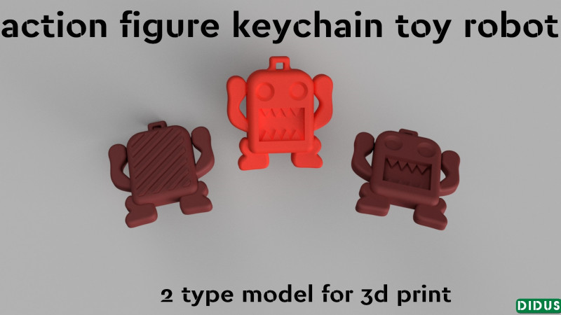 3D action figure keychain toy robot model 3D print model 3Dプリントモデル .c4d .max .obj .3ds .fbx .stl .blend 